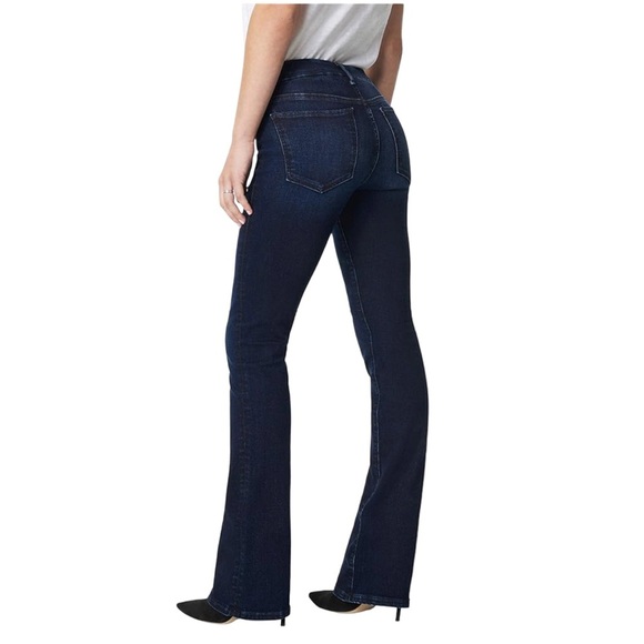 Joe's Icon Mid Rise Boot Cut Denim Jeans Clean Hem Dark Blue Lisa Wash Size 32 - Picture 2 of 12